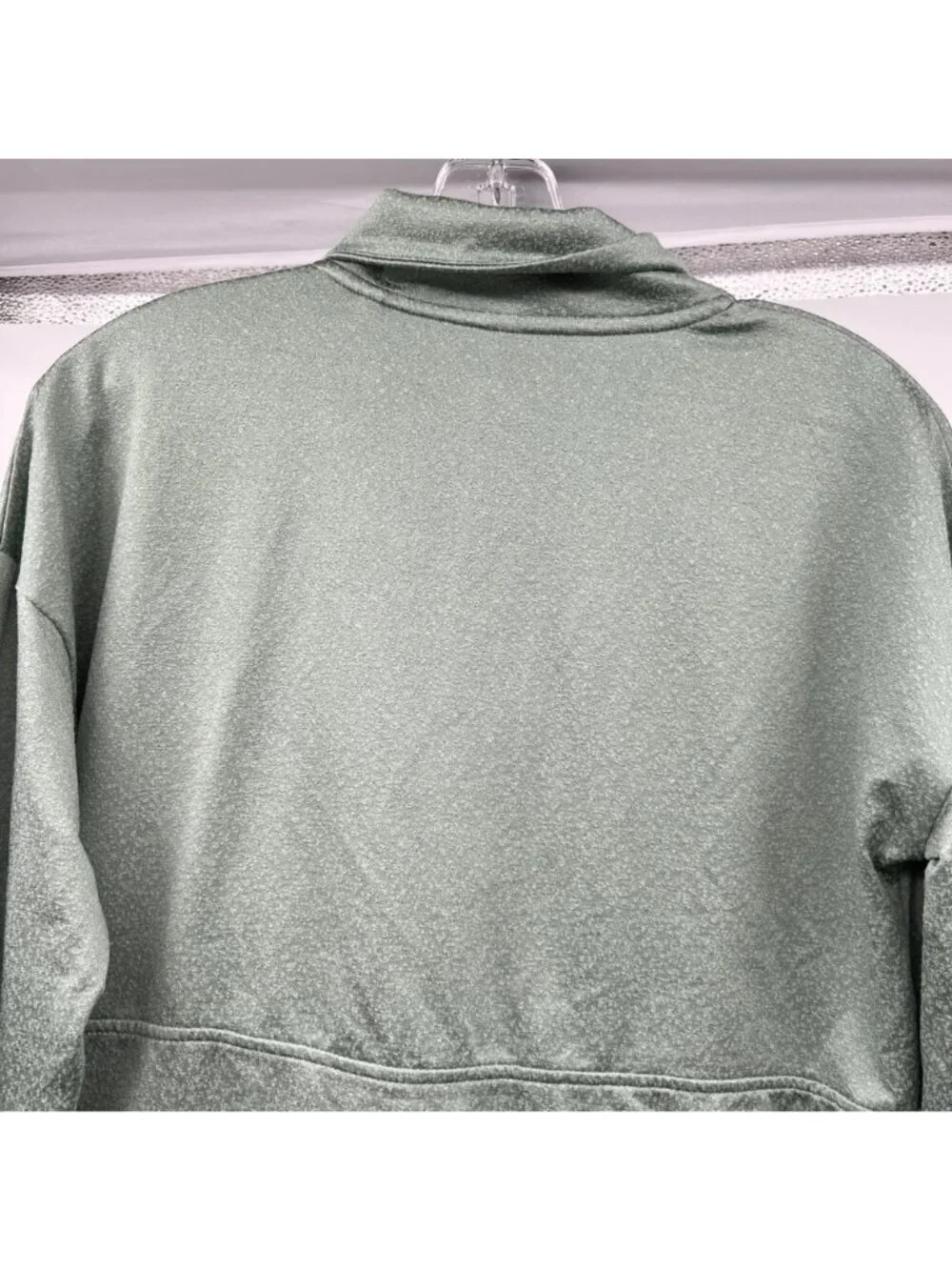 MONDETTA Womens Active Pullover Top 1/2 Zip Green Size Small Pockets